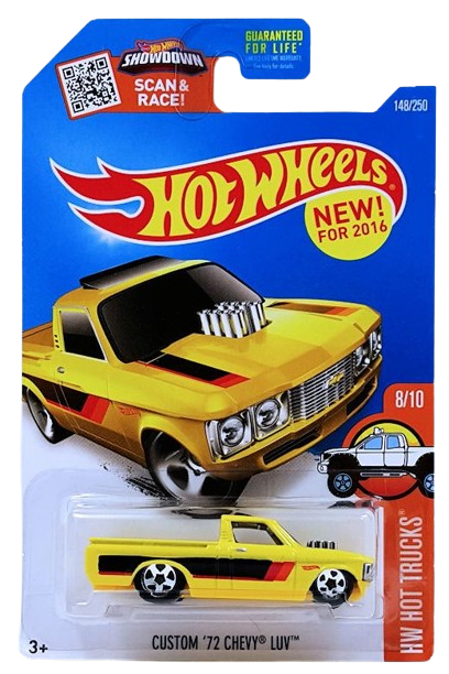 Hot Wheels 2016 - Collector # 148/250 - HW Hot Trucks 8/10 - New Models - Custom '72 Chevy LUV - Yellow - USA Card