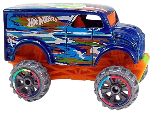 Hot Wheels 2017 - Collector # 161/365 - HW Art Cars 5/10 - Monster Dairy Delivery - Dark Blue / "C" on Roof - Multicolored & Light Grey OR6SP Wheels - USA Card