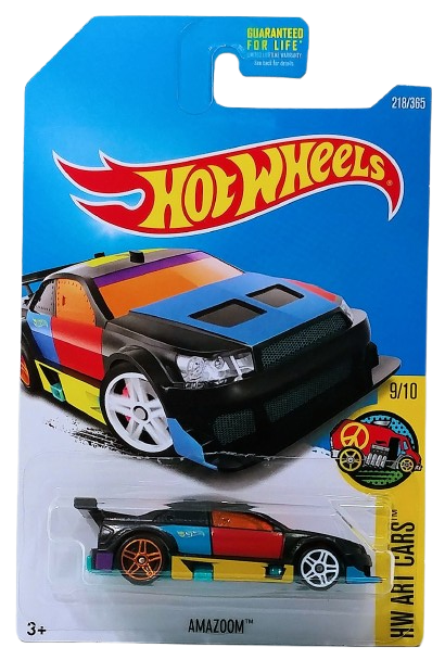 Hot Wheels 2017 - Collector # 218/365 - HW Art Cars 9/10 - Amazoom - Black - USA Card