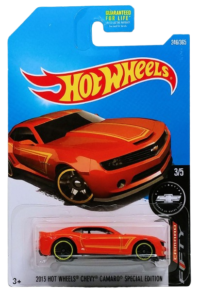 Hot Wheels 2017 - Collector # 180/365 - Camaro Fifty 3/5 - '13 Hot Wheels Chevy Camaro Special Edition - Orange - USA Card