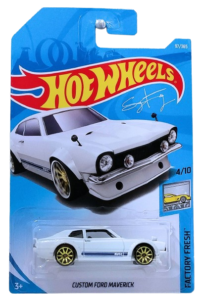 Hot Wheels 2018 - Collector # 097/365 - Factory Fresh 4/10 - New Casting - Custom Ford Maverick - White - International Card