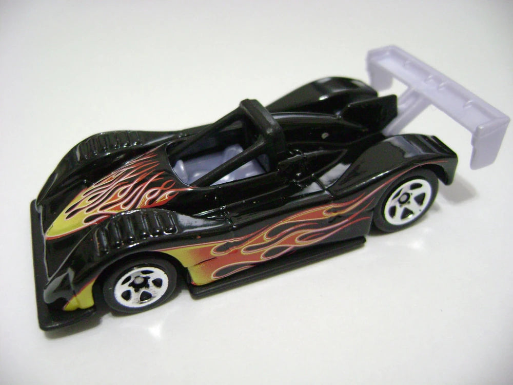 Hot Wheels 2006 - Collector # 195/223 - Ferrari 333 SP - Black / Flames - USA '07 Instant Win Card - MPN J8025