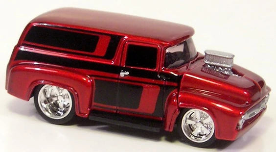 Hot Wheels 2007 - Street Show Series 17/32 - '56 Ford Panel (F-100 Truck) - Metalflake Red / Black Panels - SS5SP Wheels - Tilt Front End - Walmart Exclusive - Large USA Blister Card