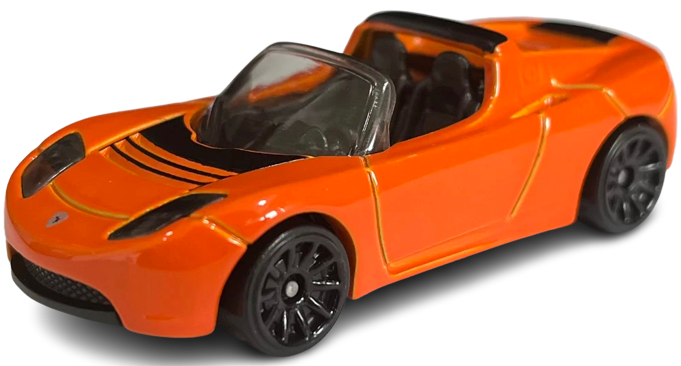 Hot Wheels 2023 - Collector # 217/250 - Then and Now 06/10 - Tesla Roadster - Orange - IC