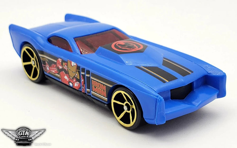 Hot Wheels 2019 -Theme / Marvel Comics / Avengers Series 1/6 - The Gov'ner - Blue / Iron Man - Red Tinted Window - OH5 Spoke Wheels - Walmart Exclusive