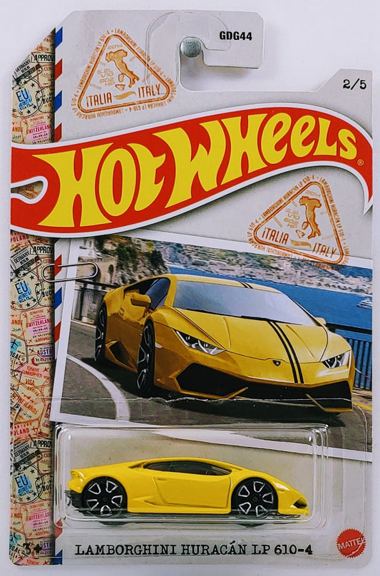 Hot Wheels 2022 - World Class Racers 2/5 - Lamborghini Huracan LP 610-4 - Yellow - Y5 Wheels