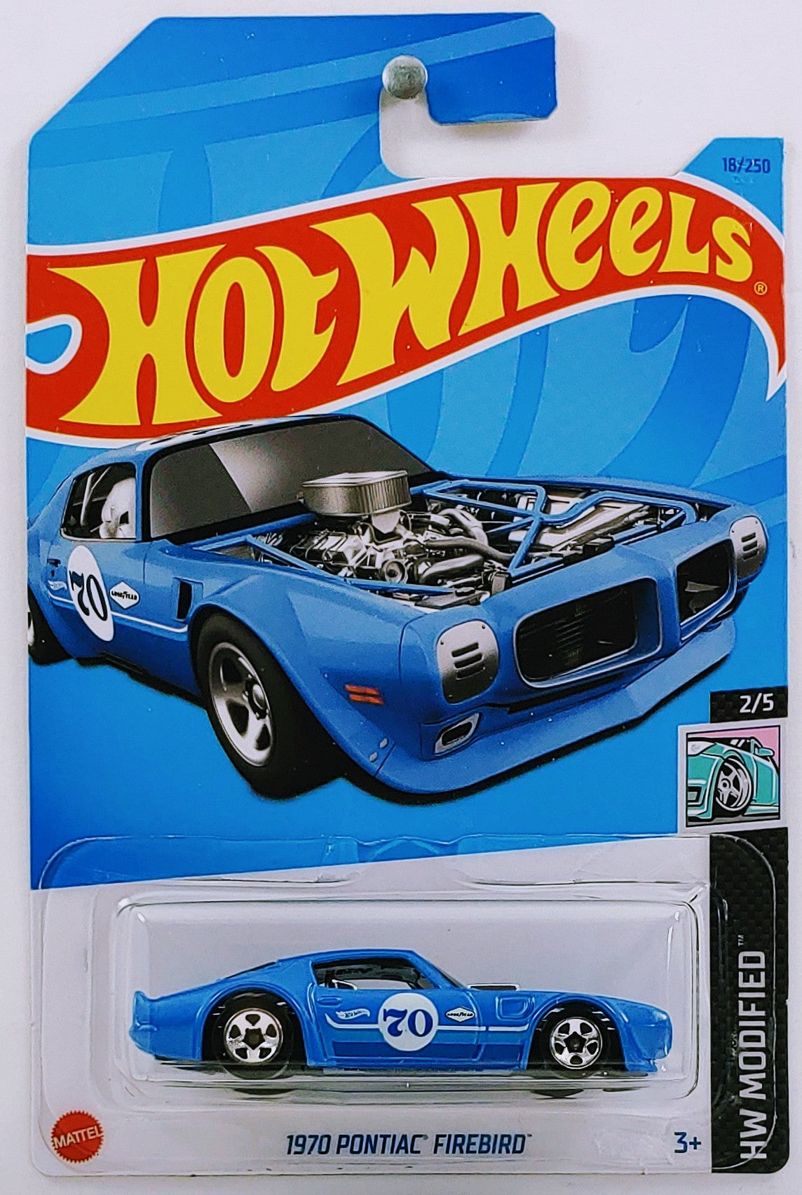 Hot Wheels 2023 - Collector # 018/250 - HW Modified 2/5 - 1970 Pontiac Firebird - Blue - IC