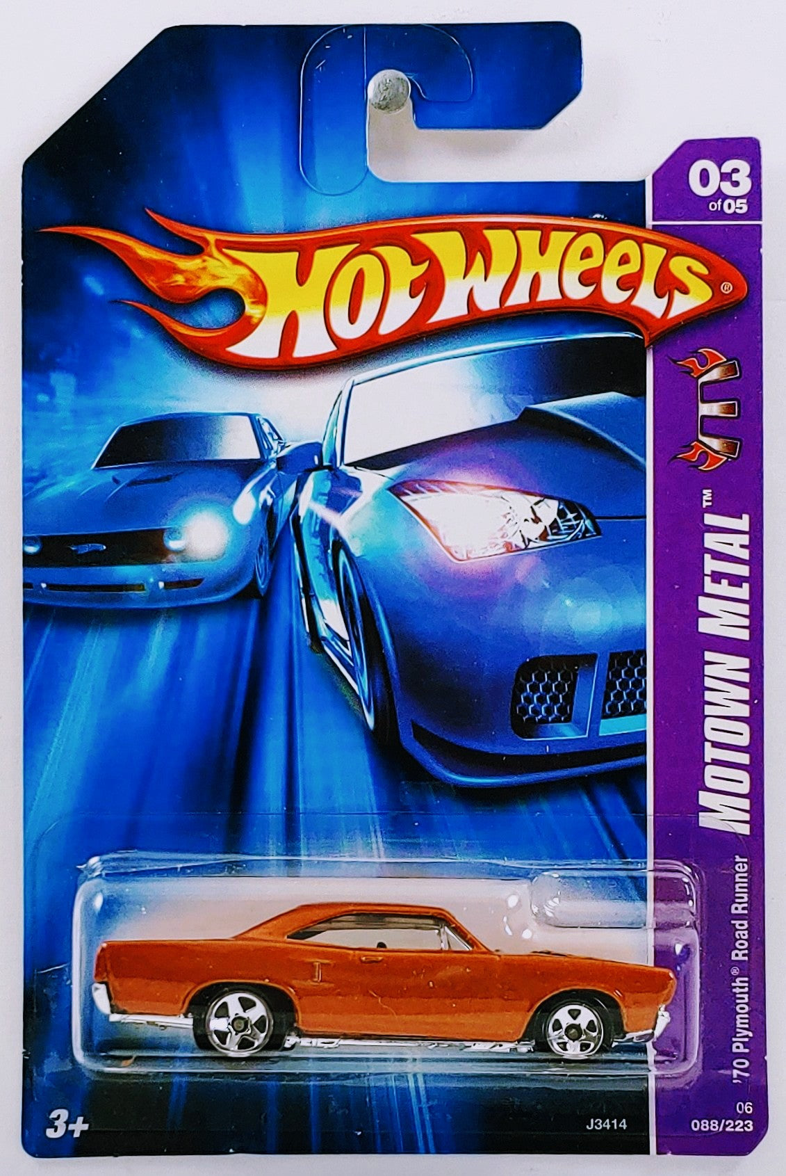 Hot Wheels 2006 - Collector # 088/223 - Motown Metal 3/5 - '70 Plymouth Road Runner - Dark Metallic Orange - 5 Spokes - USA '07