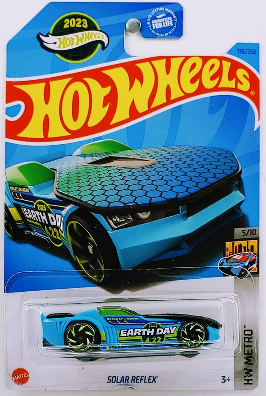 Hot Wheels 2023 - Collector # 136/250 - HW Metro 5/10 - Solar Reflex - Blue - USA 'Earth Day'