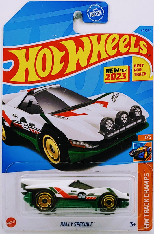 Hot Wheels 2023 - Collector # 040/250 - HW Track Champs 01/05 - New Models - Rally Speciale - White / #29 - Best for Track - USA