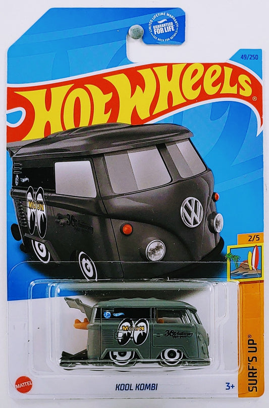 Hot Wheels 2023 - Collector # 049/250 - Surf's Up 2/5 - Kool Kombi - Matte Dark Gray / Mooneyes - USA