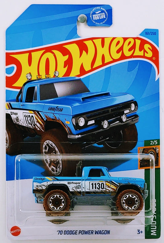 Hot Wheels 2023 - Collector # 161/250 - Mud Studs 02/05 - '70 Dodge Power Wagon - Grabber Blue - USA