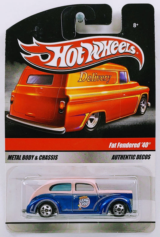 Hot Wheels 2009 - Delivery / Sweet Rides - Fat Fendered '40 - Pink over Blue / Blow Pop - Metal/Metal & Authentic Decos