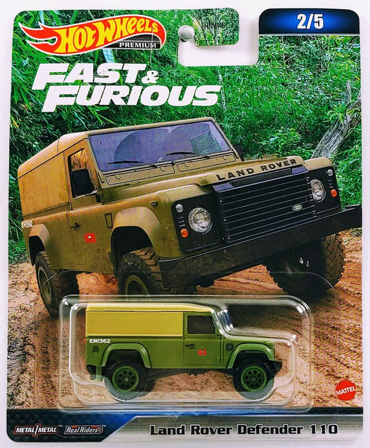 Hot Wheels 2023 - Premium / Fast & Furious / Mix 4 # 2/5 - Land Rover Defender 1 10 - Green - Metal/Metal & Real Riders