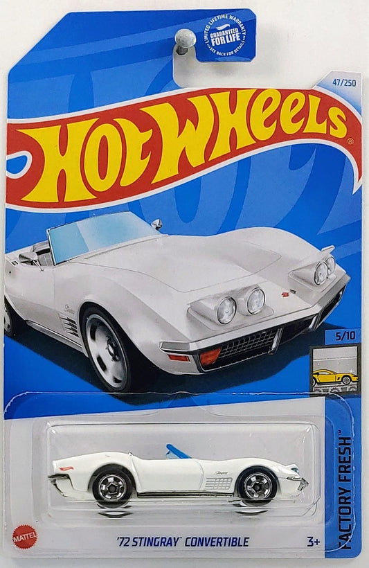 Hot Wheels 2024 - Collector # 047/250 - Factory Fresh 5/10 - '72 Stingray Convertible - White - USA Card