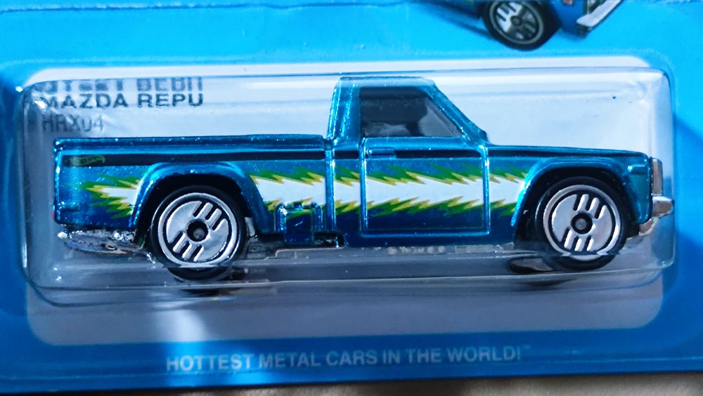 Hot Wheels 2024 - Ultra Hots 5/8 - Mazda Repu - Spectraflame Blue - UH Wheels - Target Exclusive - Retro Ultra Hots Blister Card