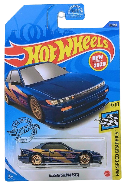 Hot Wheels 2020 - Collector # 111/250 - HW Speed Graphics 7/10 - New Models - Nissan Silva(S13) - Dark Blue / KW Logo - USA Card