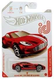 Hot Wheels 2020 - id Chase 7/8 - Aston Martin One-77 - Spectraflame Red - Y5 Wheels - USA id Card