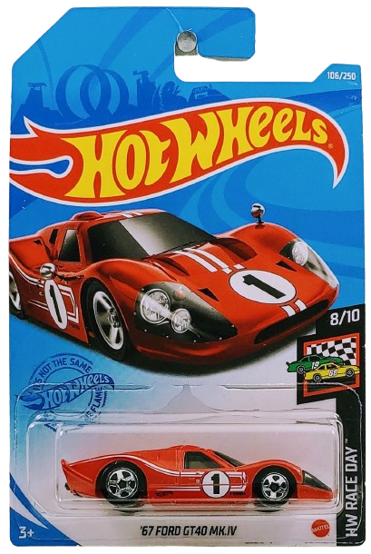 Hot Wheels 2021 - Collector # 106/250 - HW Race Day 8/10 - New Models - '67 Ford GT40 MK.IV - Red / #1 - IC