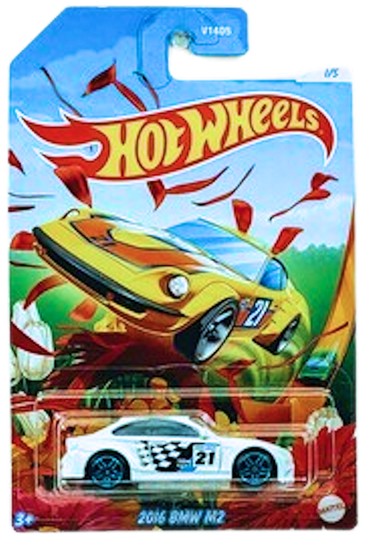 Hot Wheels 2021 - Theme / Easter / Spring Series 1/5 - 2016 BMW M2 - White - Teal PR5 Wheels - Grocery Store Exclusive