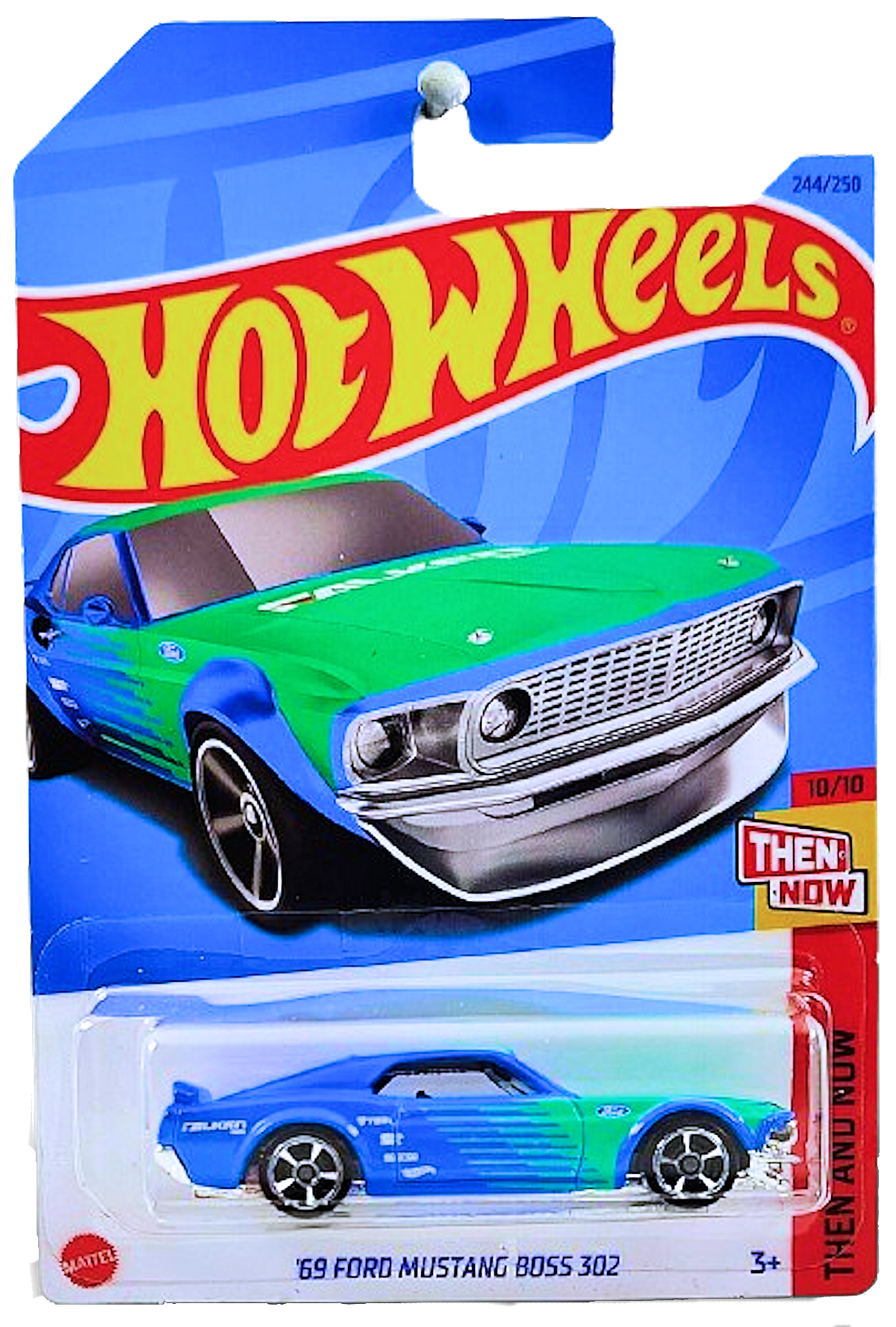 Hot Wheels 2023 - Collector # 244/250 - Then And Now 10/10 - '69 Ford Mustang Boss 302 - Falken Racing Blue - IC