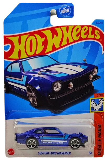 Hot Wheels 2023 - Collector # 099/250 - Muscle Mania 2/10 - Custom Ford Maverick - Blue - "From the Vault" Exclusive - USA