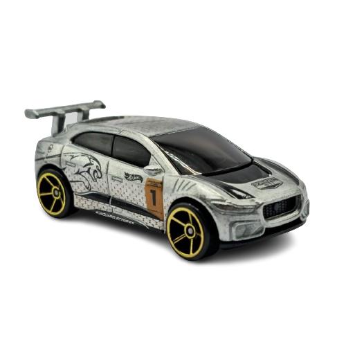 Hot Wheels 2023 - Collector # 158/250 - HW Green Speed 9/10 - ZAMAC # 011 - Jaguar I-Pace eTrophy - ZAMAC - Gold OH5SP Wheels - Walmart Exclusive - USA Card