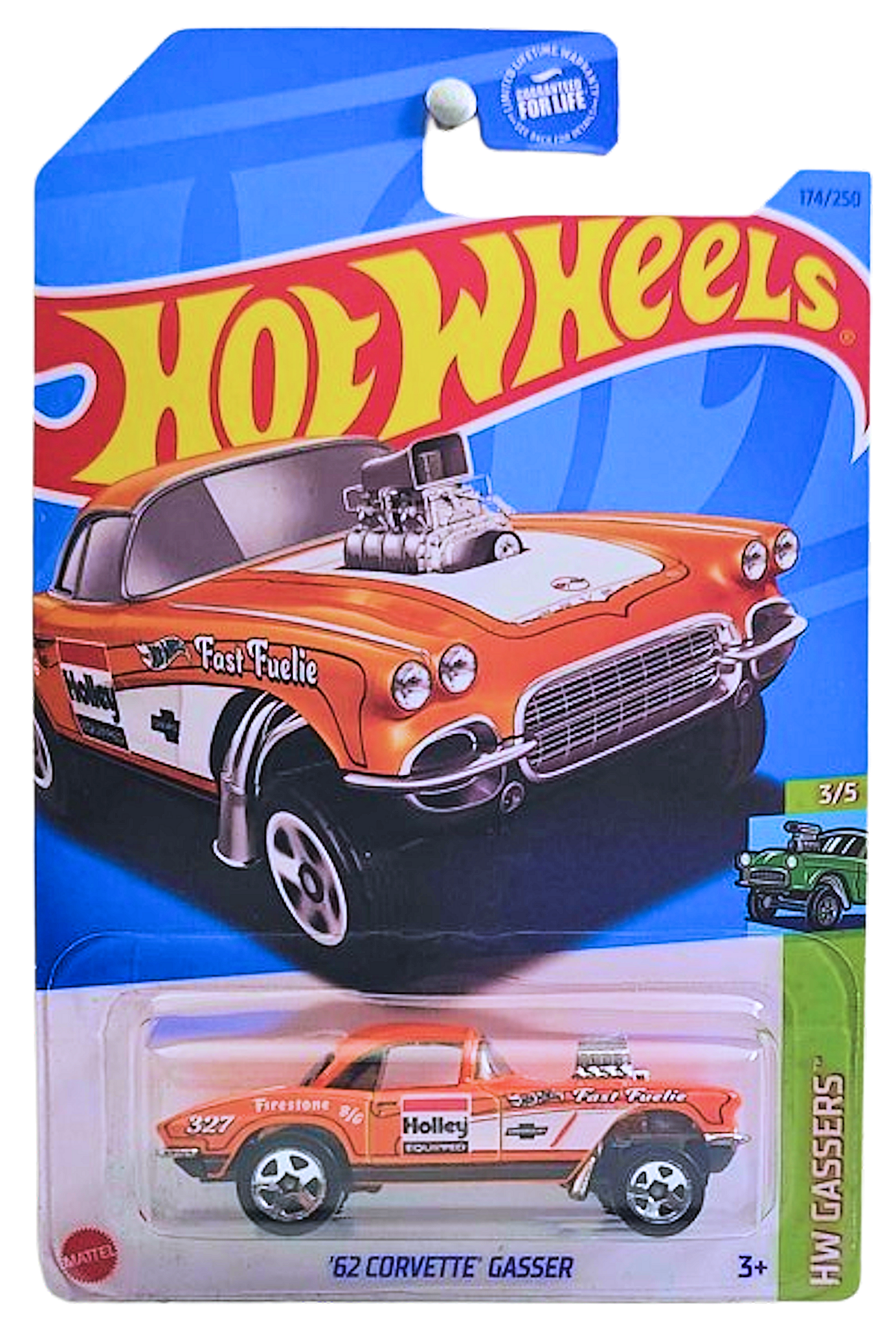 Hot Wheels 2023 - Collector # 174/250 - HW Gassers 03/05 - '62 Corvette Gasser - Orange / '327' / Holly & Hot Wheels Logo - "From the Vault" Exclusive - USA