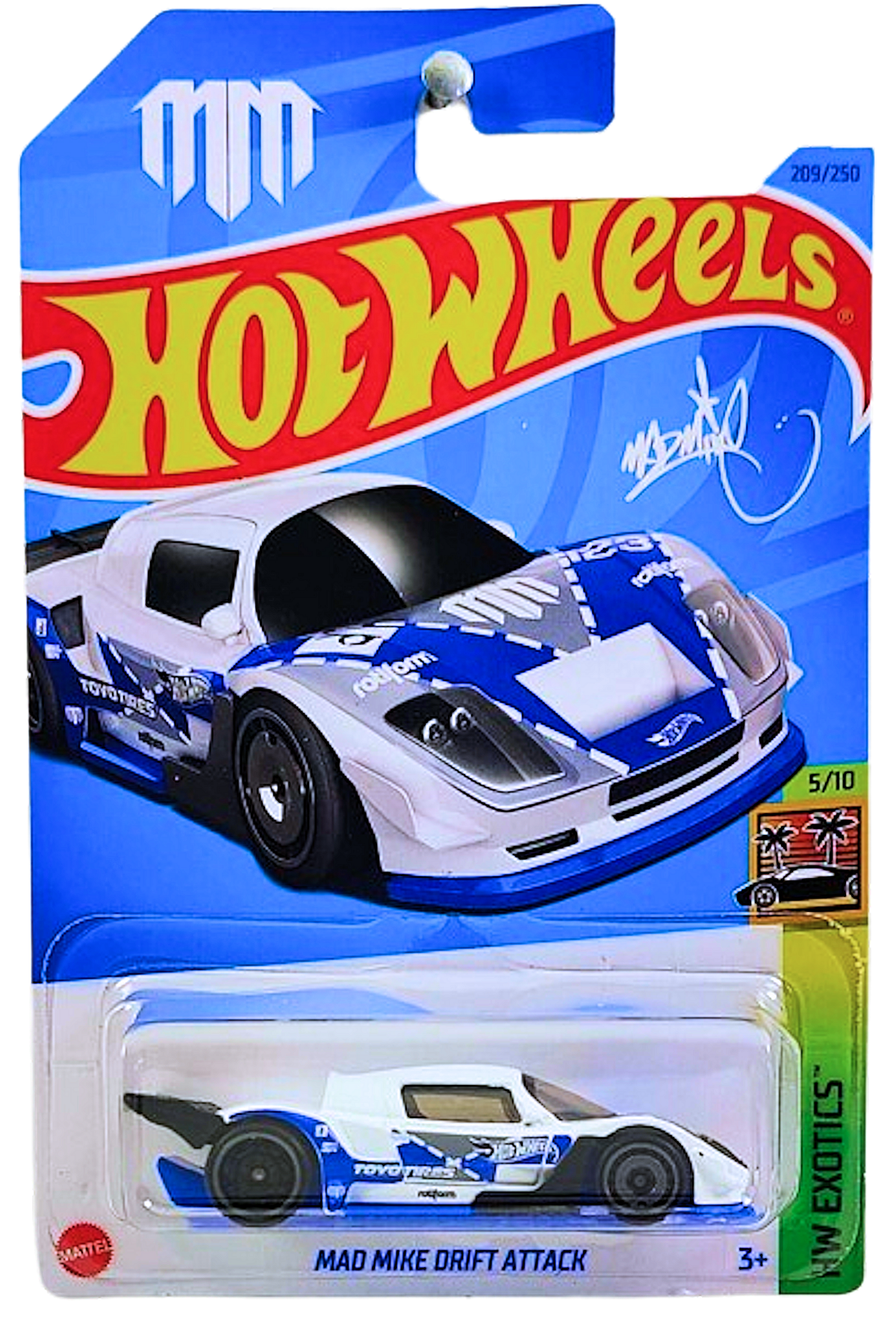 Hot Wheels 2023 - Collector # 209/250 - HW Exotics 05/10 - New Models - Mad Mike Drift Attack - White - IC