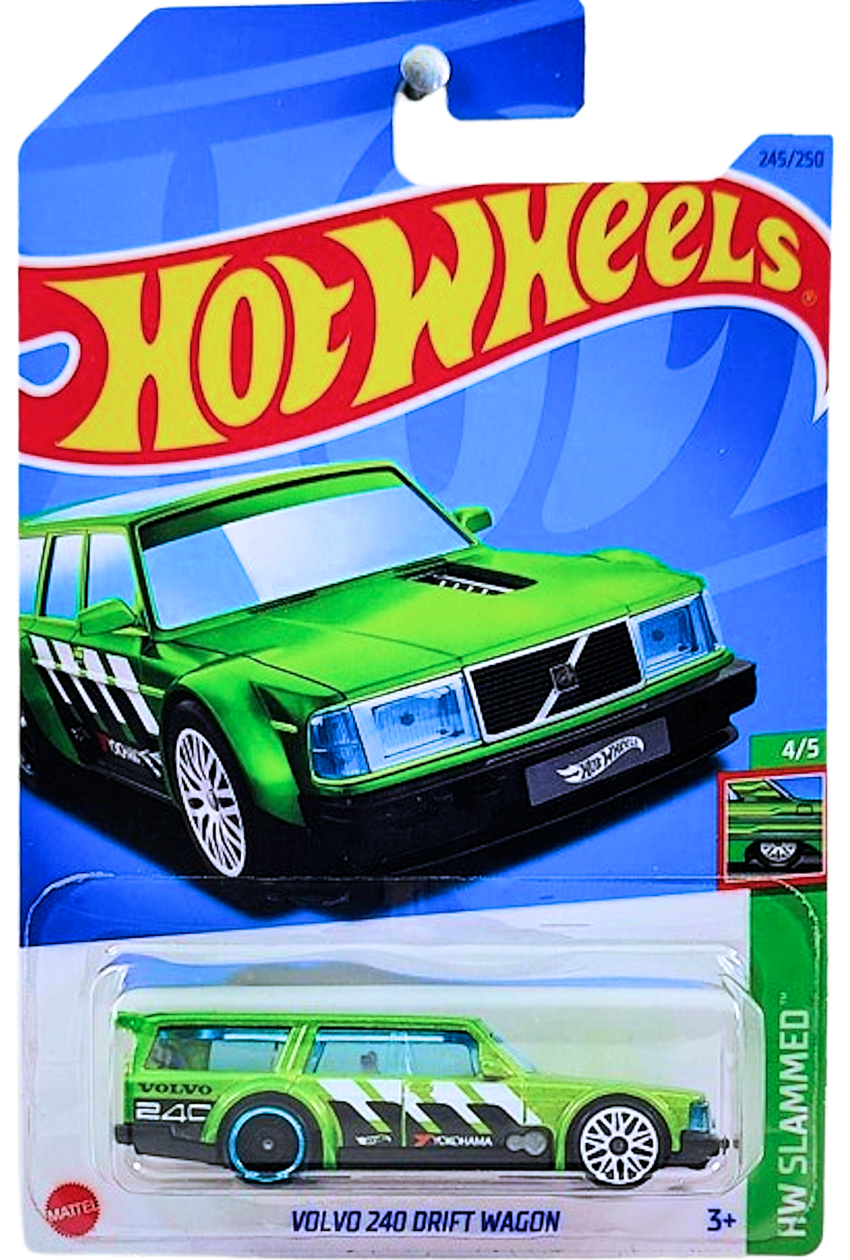 Hot Wheels 2023 - Collector # 245/250 - HW Slammed 04/05 - Volvo 240 Drift Wagon - Metallic Green - IC