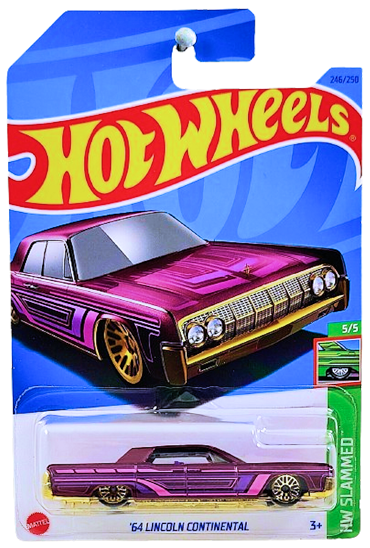 Hot Wheels 2023 - Collector # 246/250 - HW Slammed 05/05 - '64 Lincoln Continental - Metalflake Magenta - IC