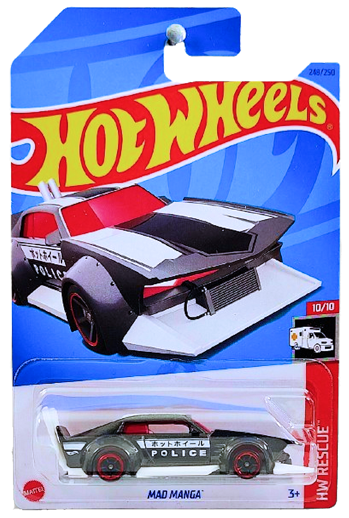 Hot Wheels 2023 - Collector # 248/250 - HW Rescue 10/10 - Mad Manga - Metalflake Grey - IC