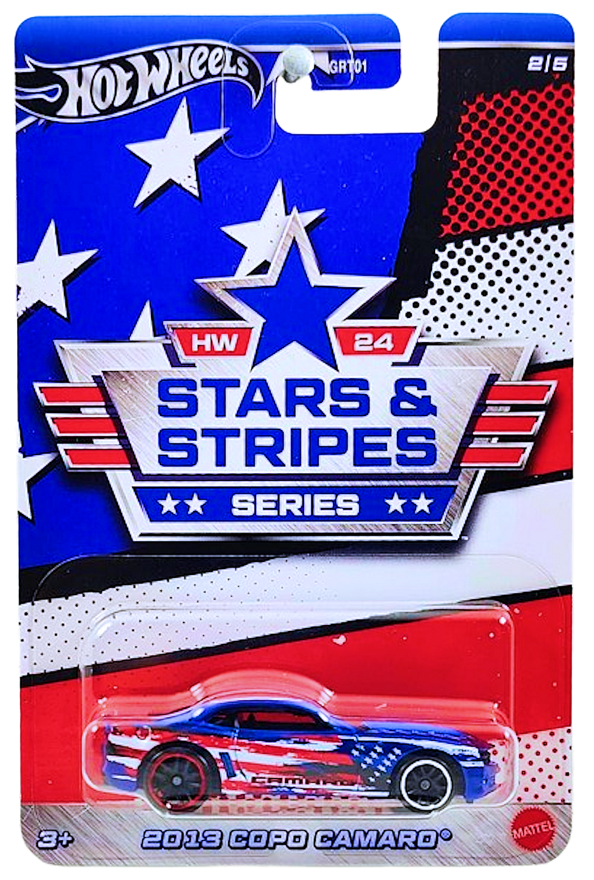 Hot Wheels 2024 - Theme / Stars & Stripes Series 2/5 - 2013 COPO Camaro - Blue - PR5 Wheels - Walmart Exclusive