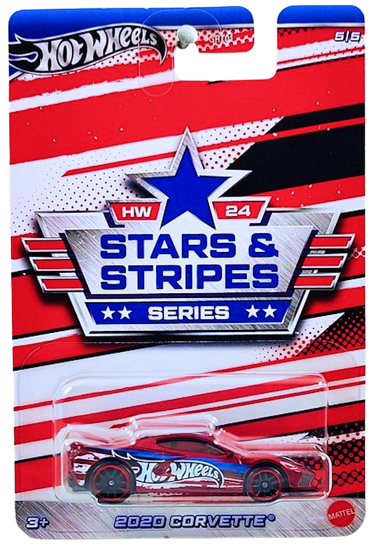 Hot Wheels 2024 - Theme / Stars & Stripes Series 3/5 - 2020 Corvette - Red - BMM5 Wheels - Walmart Exclusive