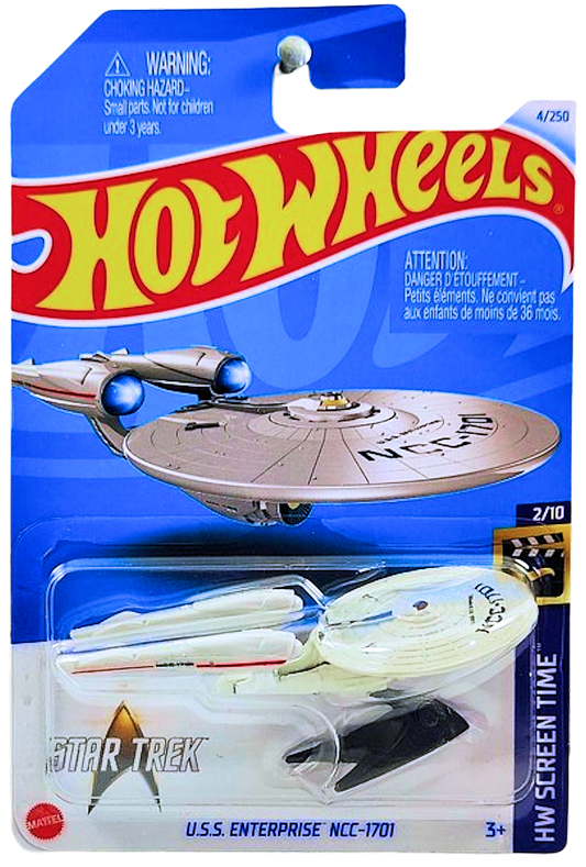 Hot Wheels 2024 - Collector # 004/250 - HW Screen Time 02/10 - U.S.S. Enterprise NCC-1701 - Satin White - Star Trek - IC