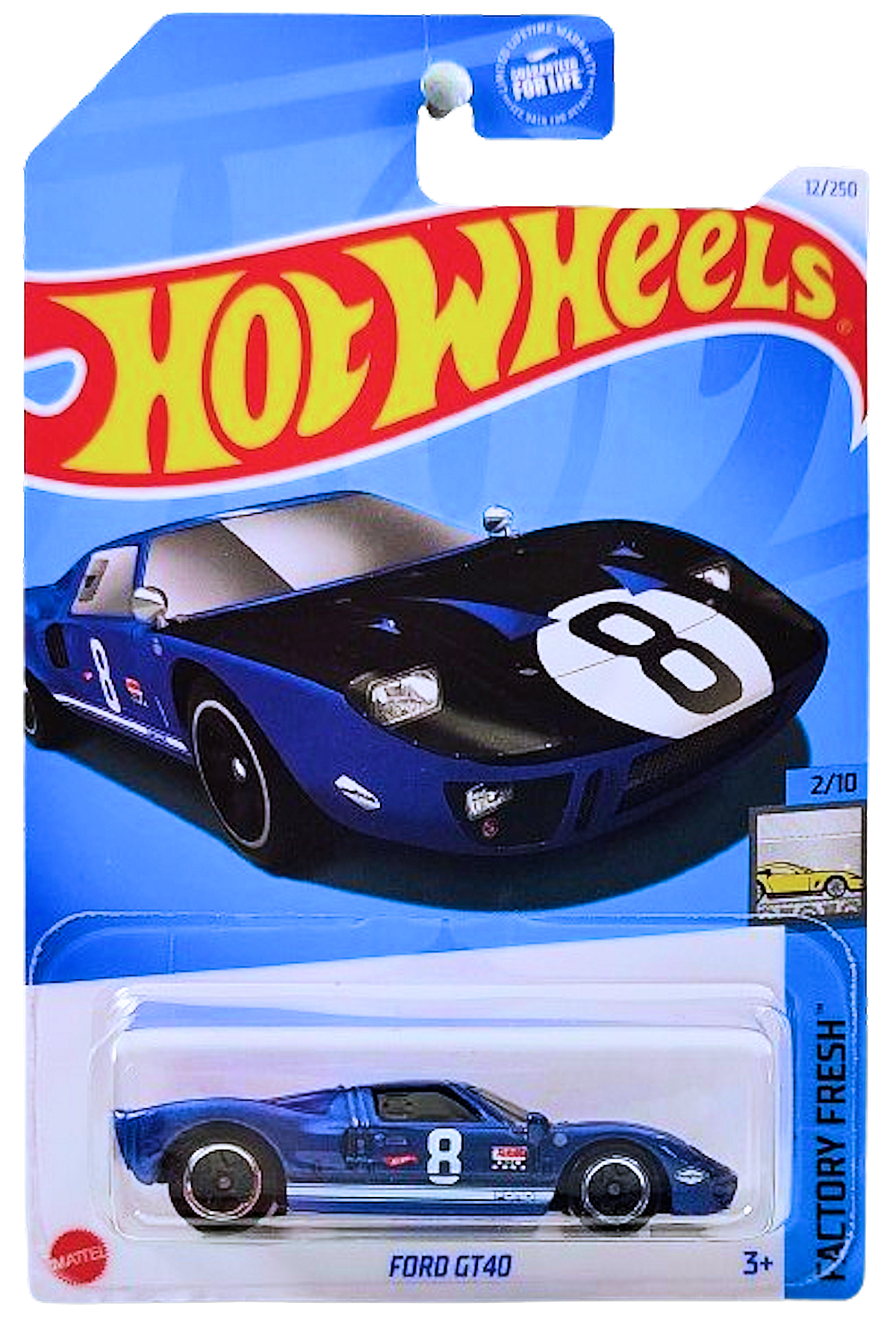 Hot Wheels 2024 - Collector # 012/250 - Factory Fresh 02/10 - Ford GT40 - Dark Blue - '8' - USA