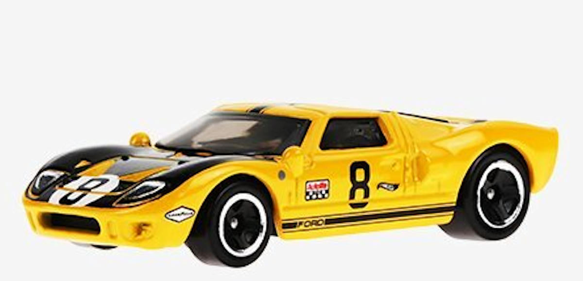 Hot Wheels 2024 - Collector # 012/250 - Factory Fresh 02/10 - Ford GT40 - Yellow / '8' - Kroger Exclusive - USA