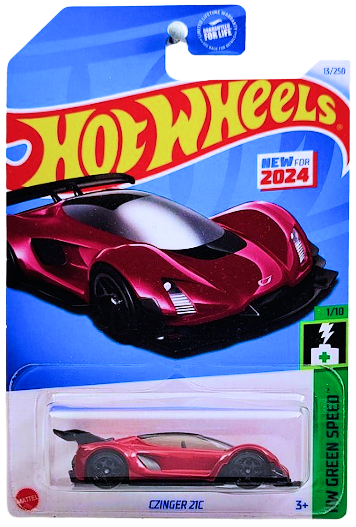 Hot Wheels 2024 - Collector # 013/250 - HW Green Speed 01/10 - New Models - Czinger 21C - Red My Mind - Black Y5 Wheels - USA Card