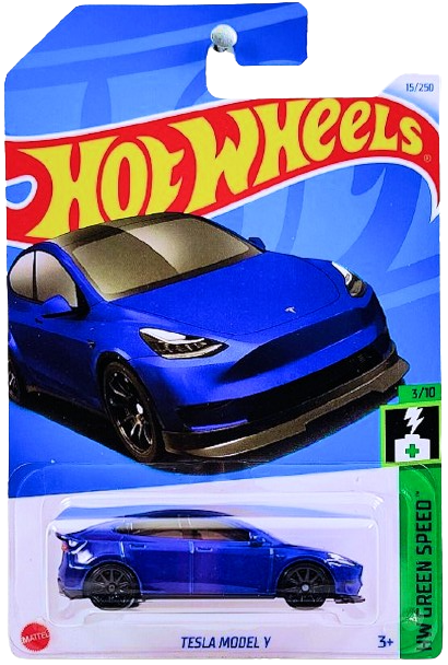 Hot Wheels 2024 - Collector # 015/250 - HW Green Speed 03/10 - Tesla Model Y - Deep Metallic Blue - IC