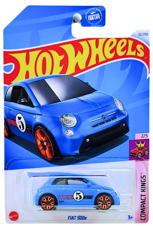 Hot Wheels 2024 - Collector # 022/250 - Compact Kings 02/05 - Fiat 500e - Blue / #5 - USA