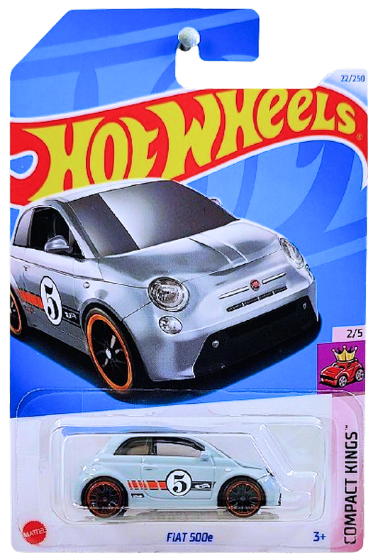 Hot Wheels 2024 - Collector # 022/250 - Compact Kings 02/05 - Fiat 500e - Gray - '5' - IC