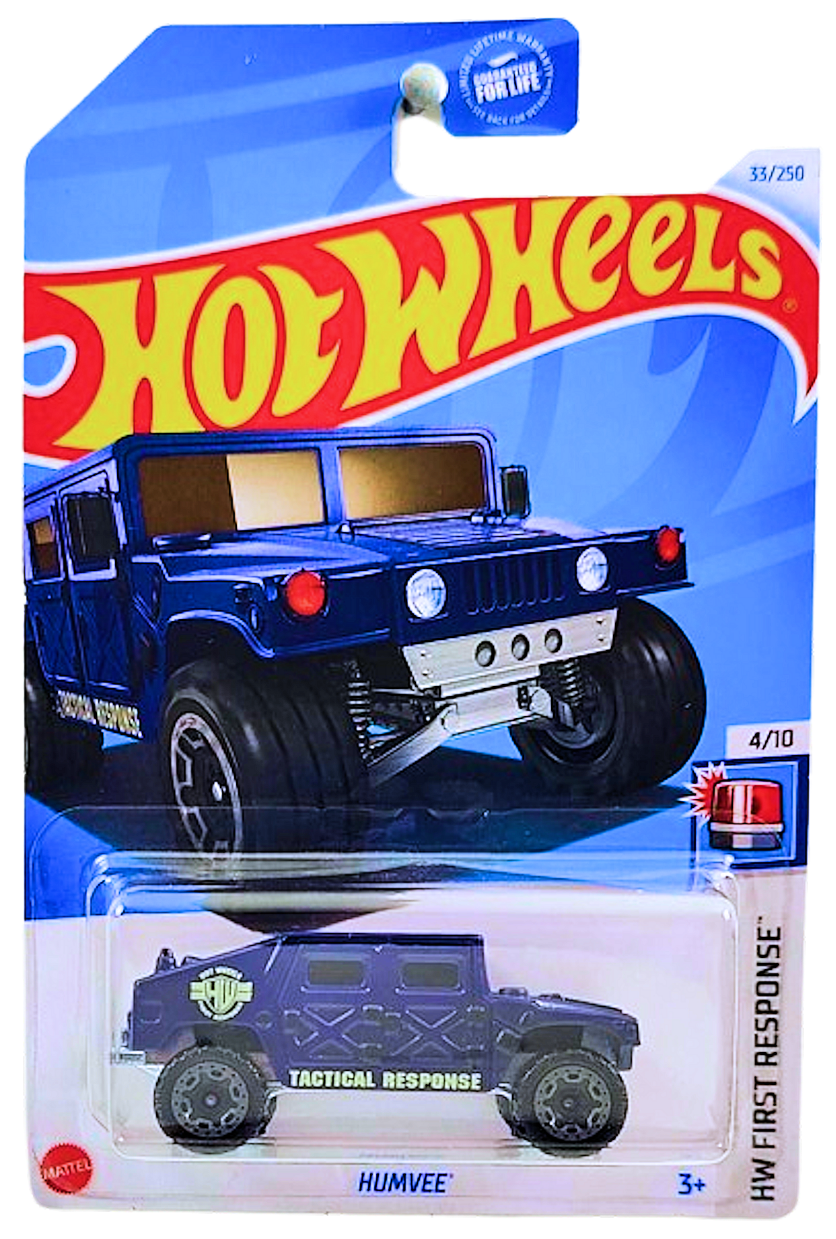 Hot Wheels 2024 - Collector # 033/250 - HW First Response 4/10 - Humvee - Dark Blue / Tactical Response - USA Card