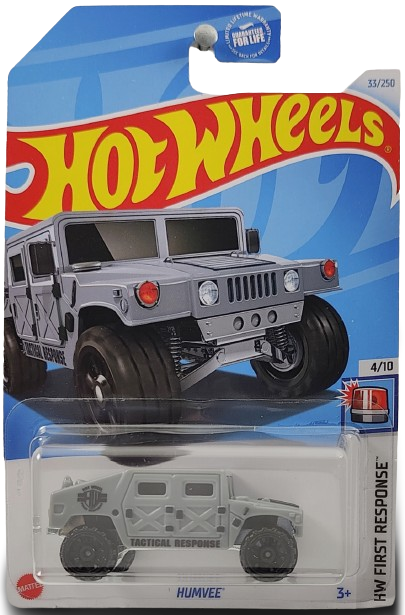 Hot Wheels 2024 - Collector # 033/250 - HW First Response 4/10 - Humvee - Gray / 'Tactical Response' - USA Card