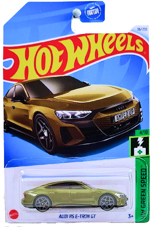 Hot Wheels 2024 - Collector # 036/250 - HW Green Speed 4/10 - Audi RS E-Tron GT - Tactical Green Metallic - GY5 Wheels - USA Card