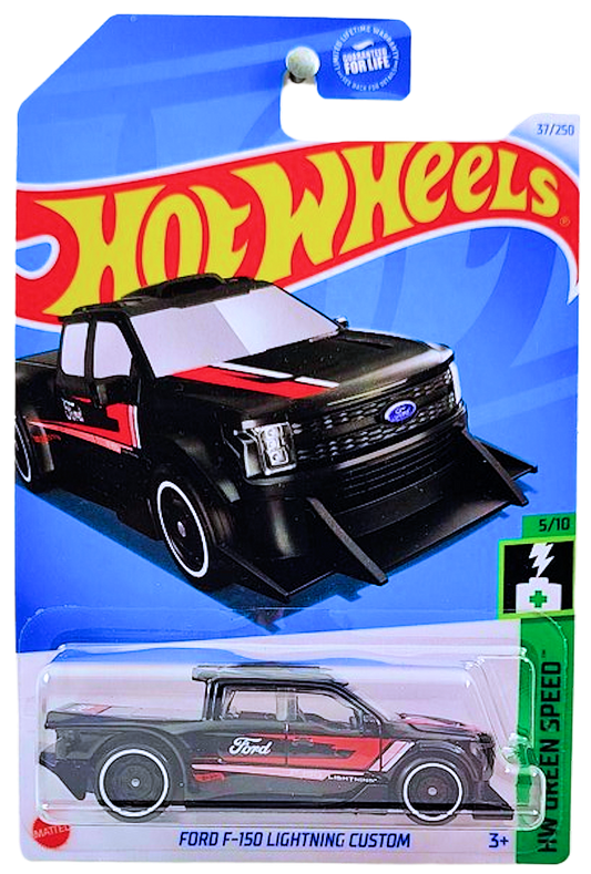 Hot Wheels 2024 - Colletor # 037/250 - HW Green Speed 5/10 - Ford F-150 Lightning Custom - Black - USA Card