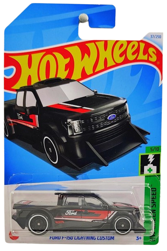 Hot Wheels 2024 - Colletor # 037/250 - HW Green Speed 5/10 - Ford F-150 Lightning Custom - Black - IC