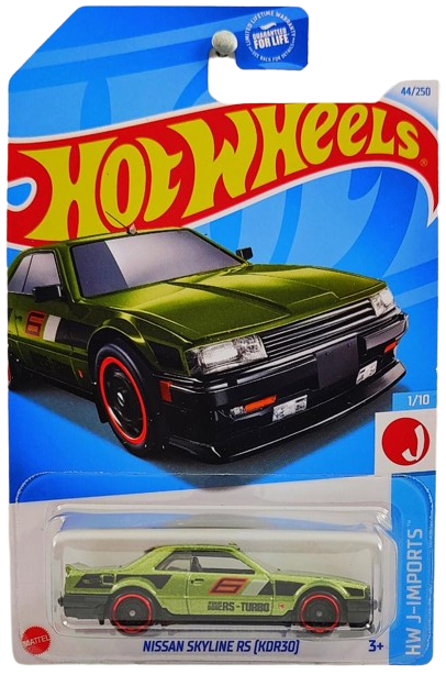 Hot Wheels 2024 - Collector # 044/250 - HW J-Imports 1/10 - Nissan Skyline RS (KDR30) - Metalflake Olive Green - USA Card