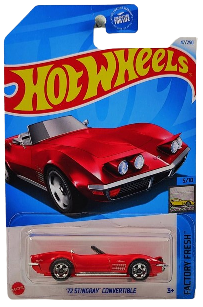 Hot Wheels 2024 - Collector # 047/250 - Factory Fresh 5/10 - '72 Stingray Convertible - Red - USA Card