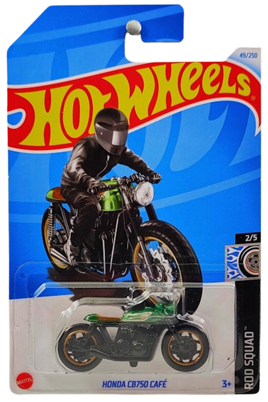 Hot Wheels 2024 - Collector # 049/250 - HW Rod Squad 2/5 - Honda CB750 Cafe - Green - IC