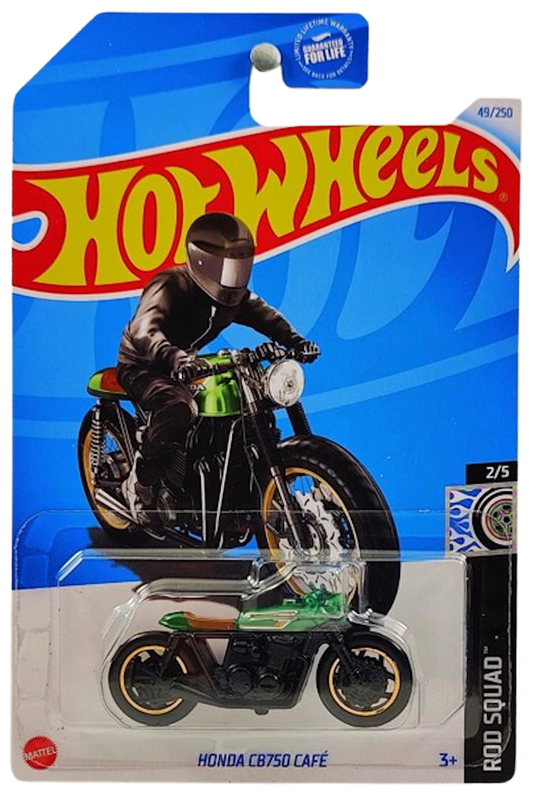 Hot Wheels 2024 - Collector # 049/250 - HW Rod Squad 2/5 - Honda CB750 Cafe - Green - USA